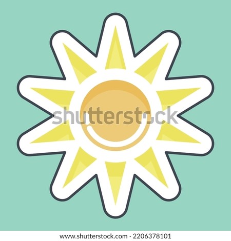 Sticker line cut Sunlight. related to Thailand symbol. simple design editable. simple illustration. simple vector icons. World Travel tourism. Thai