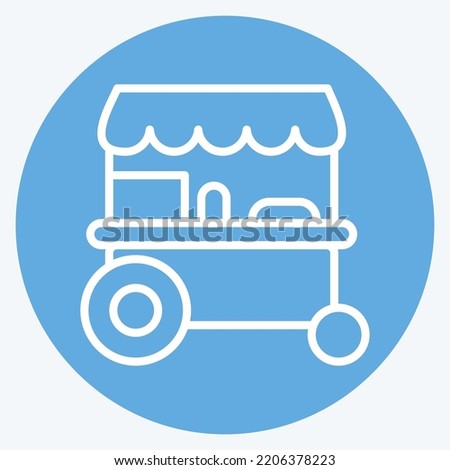 Icon Trolley Cart. related to Thailand symbol. blue eyes style. simple design editable. simple illustration. simple vector icons. World Travel tourism. Thai