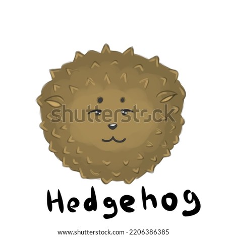The hedhehog head, color illustration for children education
