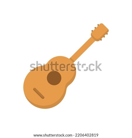 Vector graphic of guitar. Wooden guitar illustration with flat design style. Suitable for content design assets