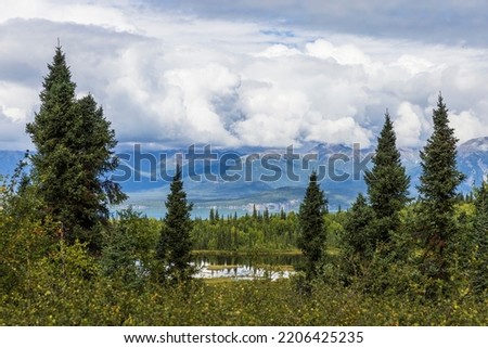 Beautiful landscape view of Lake Clark National Park near Port Alsworth in Alaska.  Royalty-Free Stock Photo #2206425235