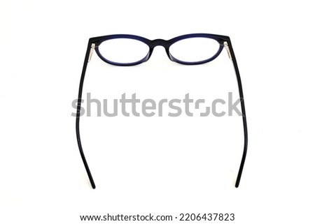 Frames Spectacle Photos. Glasses Black with blue Frame Isolated On White Stock Photo. Optical Spectacles Frame. Light weight. Spectacle frame and glasses. Spectacle Pictures  Royalty-Free Stock Photo #2206437823
