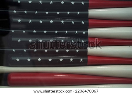 american flag made of baseball bats
