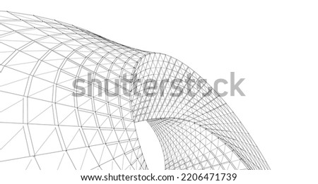 abstract architecture arch 3d illustration Royalty-Free Stock Photo #2206471739