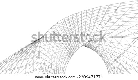 abstract architecture arch 3d illustration Royalty-Free Stock Photo #2206471771