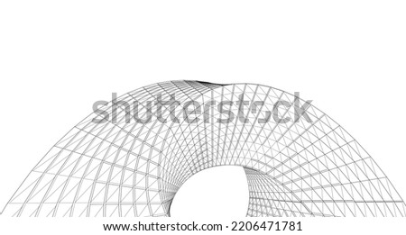 abstract architecture arch 3d illustration Royalty-Free Stock Photo #2206471781
