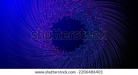 Digital cyberspace background, futuristic web page. Cyber background with wires, lines. Future of technology poster. Vector space illustration Royalty-Free Stock Photo #2206486401