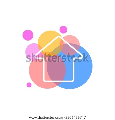 Real estate logo, house with roof icon. Vector symbol of real estate