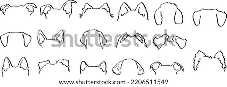 Dog's ears shirt designs, Dog's ears vector illustration