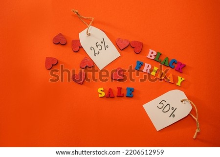 top view of black friday mockup with discounts as a symbol of online shopping. black friday discounts shopping online