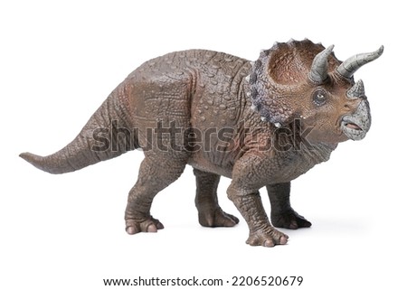  Isolated triceratops dinosaurs. dinosaurs toy on white background. triceratops was a really big dinosaur eating herbivorous with clipping path. Royalty-Free Stock Photo #2206520679
