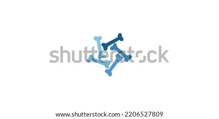 blue color bone icon logo