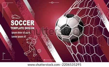 Soccer Layout template design, football, Purple magenta tone, sport background Royalty-Free Stock Photo #2206535295