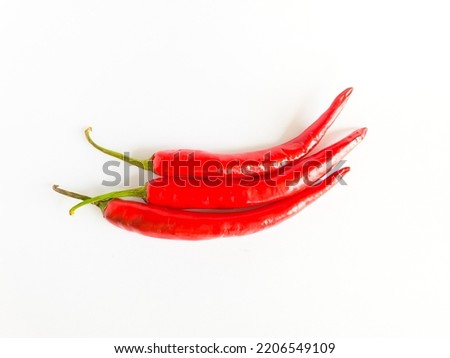 regular chilli pepper isolated on white background.best kitchen ingredients.