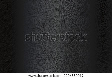 Luxury black metal gradient background with distressed natural fur texture. Vector illustration