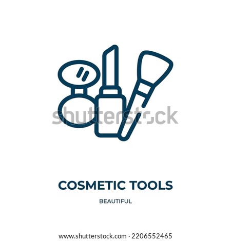Cosmetic tools icon. Linear vector illustration from beautiful collection. Outline cosmetic tools icon vector. Thin line symbol for use on web and mobile apps, logo, print media.