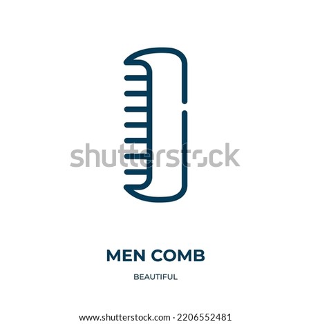 Men comb icon. Linear vector illustration from beautiful collection. Outline men comb icon vector. Thin line symbol for use on web and mobile apps, logo, print media.