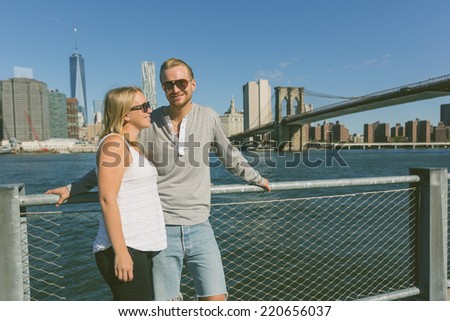 Caucasian Couple Visiting New York