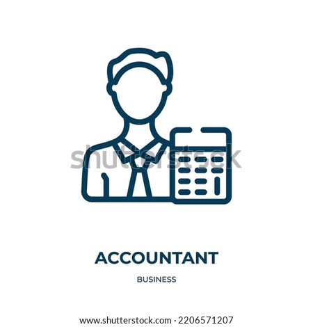 Accountant icon. Linear vector illustration from business collection. Outline accountant icon vector. Thin line symbol for use on web and mobile apps, logo, print media. Royalty-Free Stock Photo #2206571207