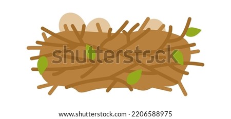Bird's nest with eggs. Vector illustration
