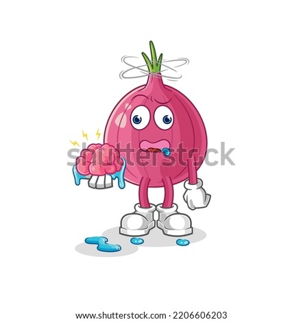 the red onion no brain vector. cartoon character
