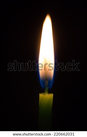 Green candle isolated