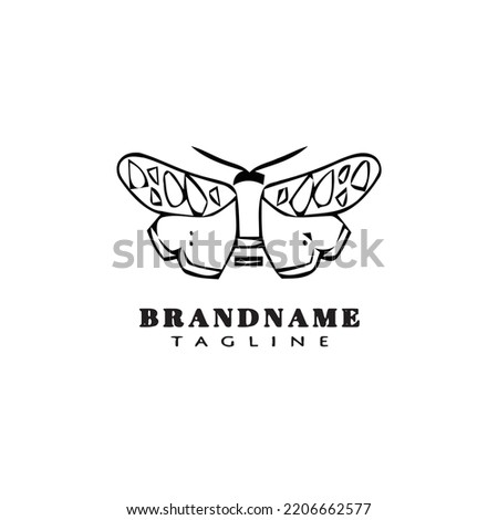 butterfly logo creative icon design template black modern isolated vector illustration