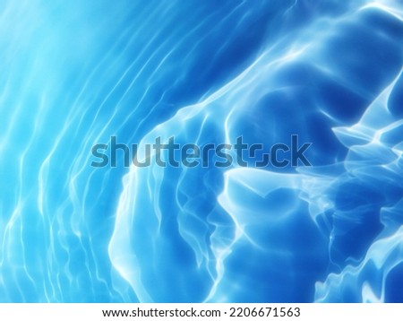 Closeup​ blur​ abstract​ of​ surface​ blue​ water. Abstract​ of​ surface​ blue​ water​ reflected​ with​ sunlight​ for​ background. Blue​ sea. Blue​ water.​ Water​ splashed​ use​ for​ graphic​ design.