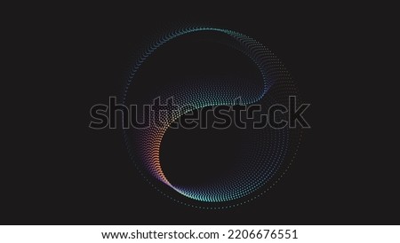 Spiral sound wave rhythm dynamic dot cycle abstract background