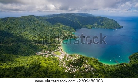 Drone pictures of coastline and end of the Main Ridge of  Tobago's North-Eastern end  This area is part of UNESCO North-East Tobago Biosphere Reserve 