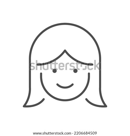 Woman or girl line outline icon