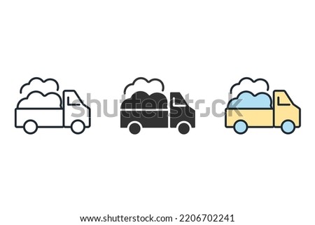 pickup truck icons  symbol vector elements for infographic web