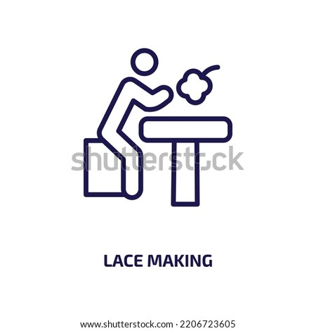 lace making icon from activity and hobbies collection. Thin linear lace making, lace, ornament outline icon isolated on white background. Line vector lace making sign, symbol for web and mobile