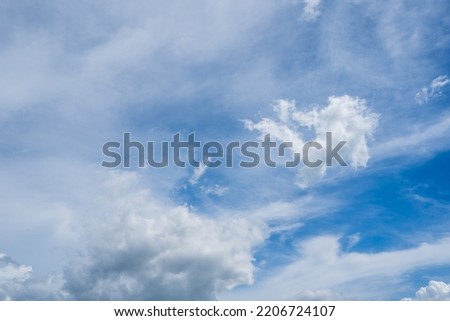 big white clouds on the blue sky, Nimbostratus clouds, an altostratus cloud