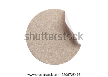 Blank round paper sticker label isolated on white background