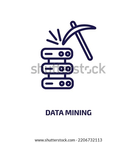 data mining icon from artificial intellegence and future technology collection. Thin linear data mining, technology, internet outline icon isolated on white background. Line vector data mining sign,  Royalty-Free Stock Photo #2206732113