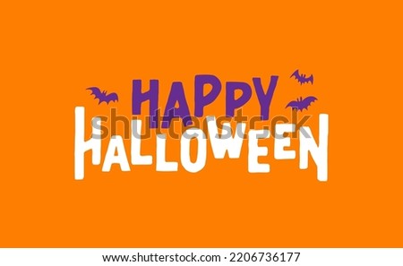 Happy Halloween logo lettering. Spooky badge design. 