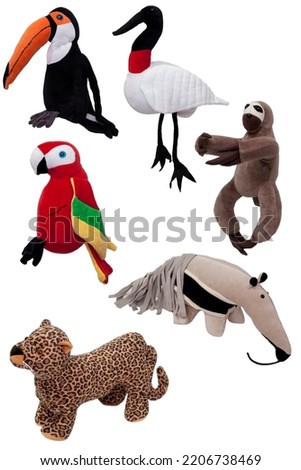 Six Tropical Animals Toy Furry