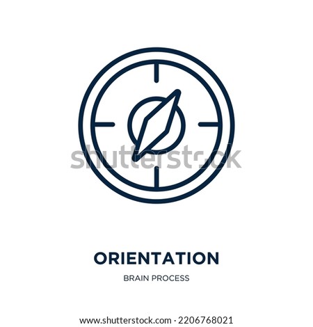 orientation icon from brain process collection. Thin linear orientation, arrow, cursor outline icon isolated on white background. Line vector orientation sign, symbol for web and mobile