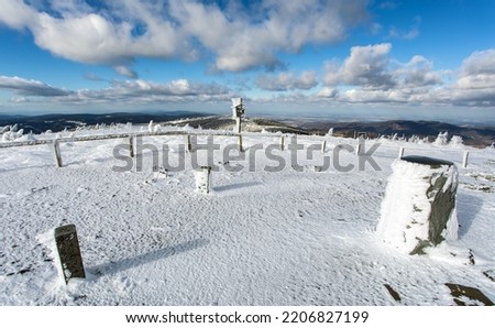 View from mount Keprnik, Jeseniky or Jesenik mountains, Moravia, Czech  Royalty-Free Stock Photo #2206827199