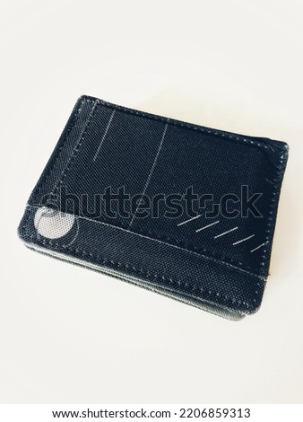 Blue wallet with isolated white background