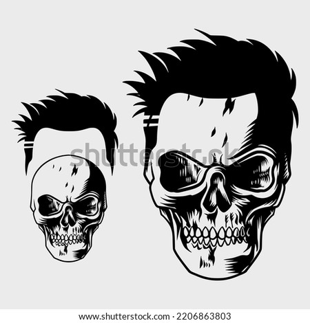 skull image with handsome hairstyle