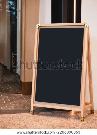 Chalkboard Blank Sign Stand Shop Restaurant Menu Mock up