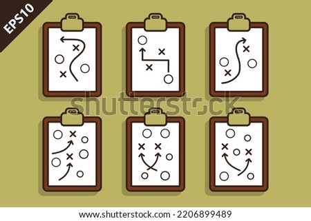 Sport tactical board design icon flat vector modern isolated illustration