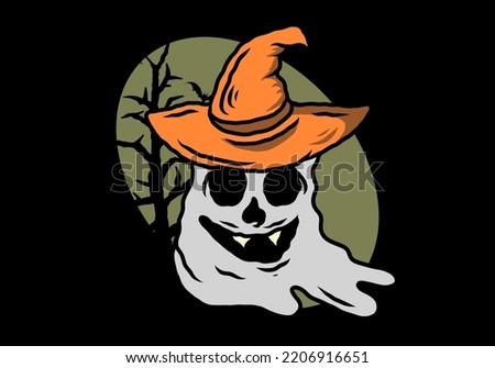 Scary Halloween ghost stuff illustration design