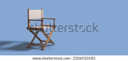 Foldable director's chair: film industry, professional acting school and video production concept Royalty-Free Stock Photo #2206920185