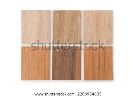 Laminated composite material samples isolated on white background     