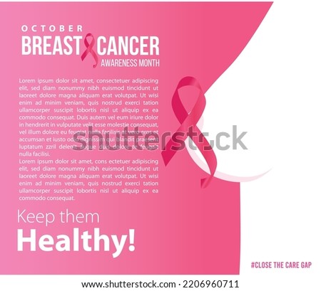Breast cancer awareness flyer with pink ribbon