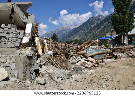 Flood destroyed house , villages in KPK Pakistan 2022 Royalty-Free Stock Photo #2206965123