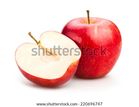 red apples isolated Royalty-Free Stock Photo #220696747